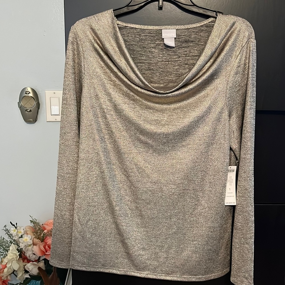 NWT Chico’s swoop neck top